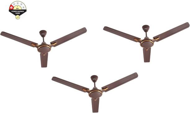 USHA Racer Chrome (1 Star) Pack of 3 with 2 Year Warranty 1200 mm Ceiling Fan