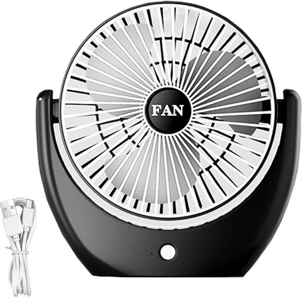 Litanika Portable Battery Operated USB Fan, 4000mAh USB-Powered Quiet Table Fan 3 Blade, Rechargable USB Fan, USB Air Cooler
