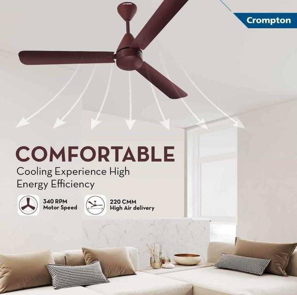 Crompton Crompton Energion Cookie BLDC Motor With Remote 5 Star 1200 mm 3 Blade Ceiling Fan  (Brown, Pack of 1)