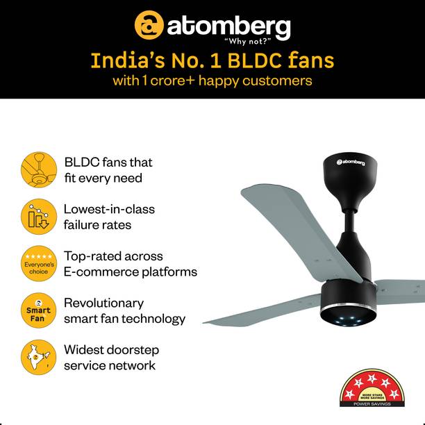 Atomberg Renesa Halo Smart | Low noise operation | IoT | 5 Star 900 mm 3 Blade Ceiling Fan