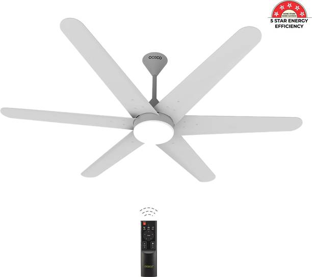 oceco Helico Golden Oak Wood with 3 Year Warranty BLDC Motor with Remote 1200 mm Ceiling Fan