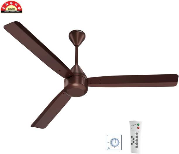 Crompton Energion Regmote 5 Star Brown Pack of 1 5 Star 1200 mm 3 Blade Ceiling Fan (Coffee Brown | Pack of 1)