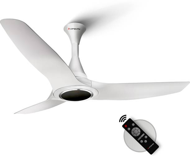 Longway Glideon White with 5 Year Warranty BLDC Motor with Remote 1200 mm Ceiling Fan