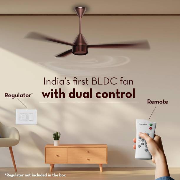 Crompton Energion Regmote 5 Star Brown Pack of 1 5 Star 1200 mm 3 Blade Ceiling Fan  (Coffee Brown | Pack of 1)