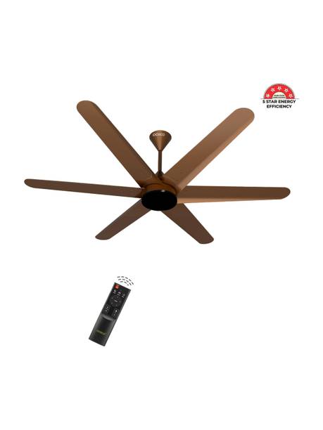oceco Hexo Brown Metallic 48 | BLDC Motor | LED Light | 6 Blade with 3 Year Warranty BLDC Motor with Remote 1200 mm Ceiling Fan