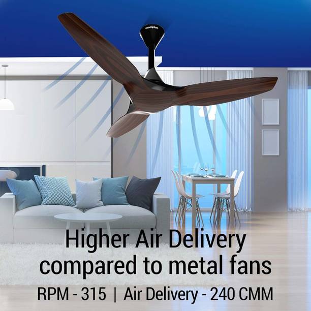 Crompton Silent Pro Enso Pack of 1 1225 mm 3 Blade Ceiling Fan  (Chestnut Wood, Brown, Pack of 1)