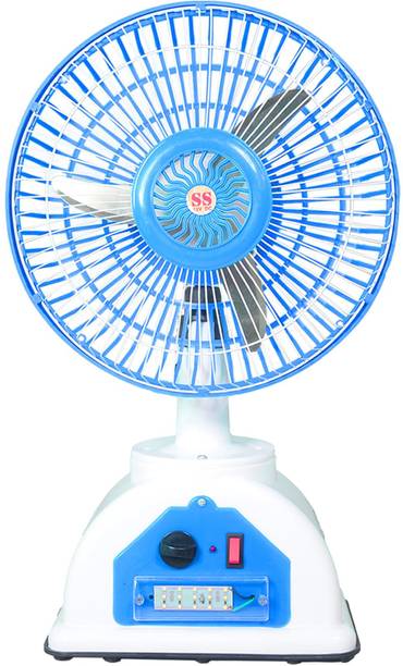 VRYZONICS SS Ecoflow Rechargeable Fan with Lithium Battery – 9-Hour Runtime BEE 5 Star 3 Blade Table Fan