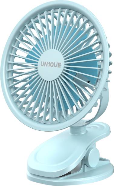 UN1QUE Portable Clip on Fan Battery Operated, 6 Inch Powerful USB Table Fan, 3 Speed Portable Clip on Fan Battery Operated, 6 Inch Powerful USB Table Fan, 3 Speed Laptop Accessory, Rechargeable Fan, USB Air Cooler, USB Air Freshener, USB Air Purifier