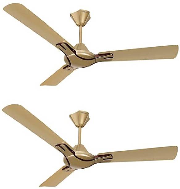 HAVELLS Nicola High Performance at Low Voltage (HPLV) 1200 mm 3 Blade Ceiling Fan (BRONZE COPPER, Pack of 2)