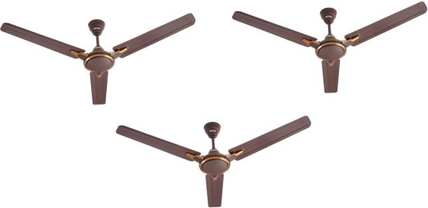 USHA Racer Chrome (1 Star) Pack of 3 with 2 Year Warranty 1200 mm Ceiling Fan