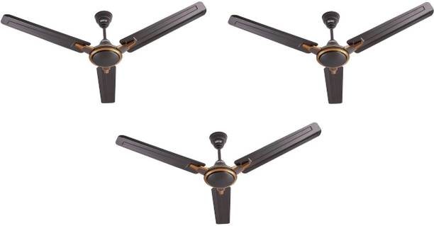 USHA Racer Chrome (1Star) 1200 mm Pack of 3 with 2 Year Warranty 1200 mm Ceiling Fan