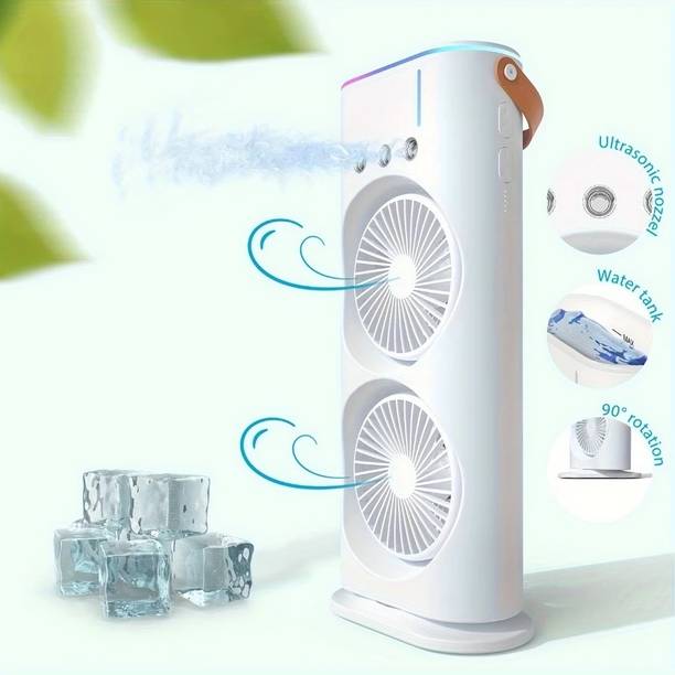 Keekos Water Cooling Fan Air Conditioner with Remote Control Room Spray Humidifier with 1 Year Warranty 40 mm Table Fan