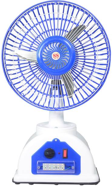 VRYZONICS SS Ecoflow Rechargeable Fan with Lithium Battery – 9-Hour Runtime BEE 5 Star 3 Blade Table Fan