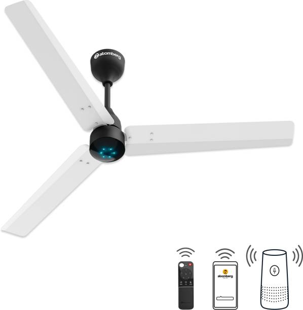 Atomberg Renesa Smart White And Black 1200mm 5 Star 1200 mm BLDC Motor with Remote 3 Blade Ceiling Fan