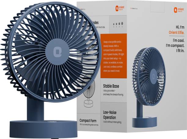 Orient Electric Elfie | Rechargeable Compact Mini Personal Fan | USB Type-C Charging with 1 Year Warranty Silent Operation 127 mm Table Fan