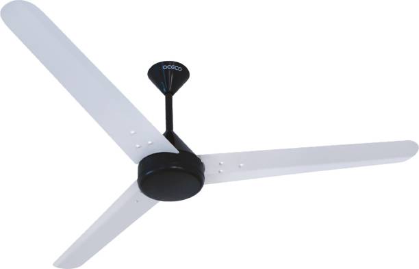 oceco Fansio White Black BLDC Modern Design Ceiling Fan 5 Star 1200 mm BLDC Motor with Remote 5 Blade Ceiling Fan