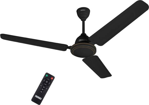 USHA CF TECHNOAIR R 1200MM BLK 5ST BLDC E ISI with 36 Months Warranty BLDC Motor with Remote 1200 mm Ceiling Fan