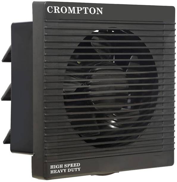 Crompton BRISK AIR NOISELESS AUTOMATIC SHUTTERS 100% COPPER HIGH PERFORMANCE 6 5 Star 150 mm Silent Operation 6 Blade Exhaust Fan (Mid Night Black BLDC Motor 100% Copper 6,…