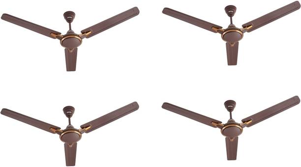 USHA Racer Chrome (1 Star) Pack of 4 with 2 Year Warranty 1200 mm Ceiling Fan