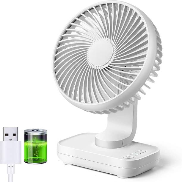 Keekos Small Fan, LED Light, Desk Fan, USB Desk Fan, Portable Fan 3 mm 3 Blade Table Fan