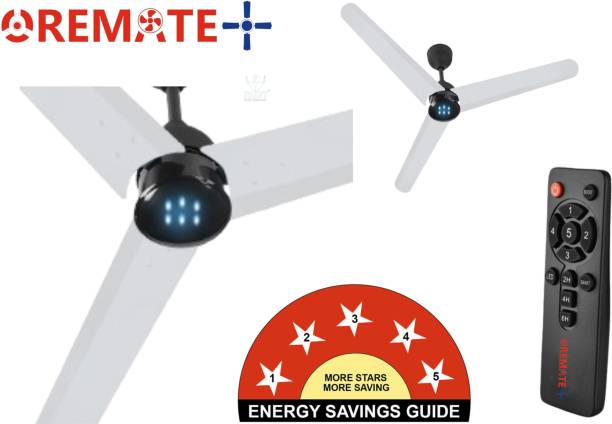 oremate+ smart life 1250 mm BLDC Motor with Remote 3 Blade Ceiling Fan