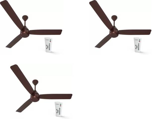 Crompton Energion Cromair Anti Dust Remote Pack of 3 1200 mm BLDC Motor with Remote 3 Blade Ceiling Fan