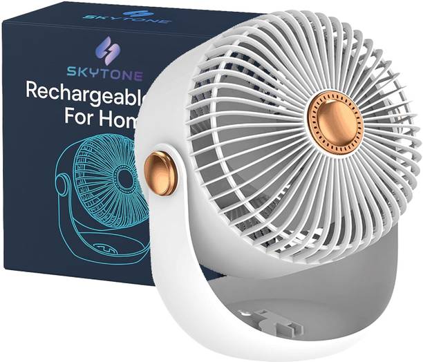 SKYTONE Rechargeable Desk Fan, Portable USB-Powered Table Fan 3 Blade Cooling Mini Fan for Indoor, Outdoor USB Fan USB फैन