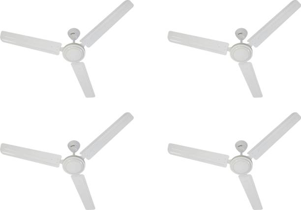 USHA CF 1200MM RACER RICH WHITE W/O REG Pack of 4 with 2 Year Warranty 1200 mm Ceiling Fan