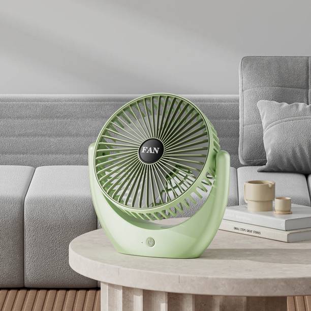 LACCO USB TableFansFolding Rechargeable Fan LED Light And MultifunctionUSB 2025 MODEAL Oscillating Small Desk With 4000 Mah Battery Operated USB Fan