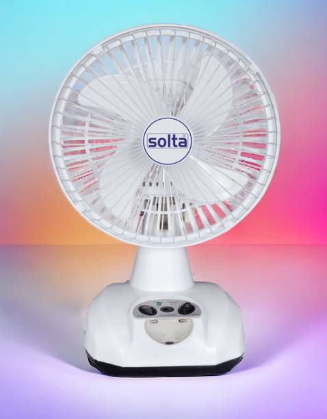 SOLTA AC DC MINI RECHARGEABLE FAN 8 INCH WITH ADAPTER with 3 Months Warranty Silent Operation 200 mm Table Fan