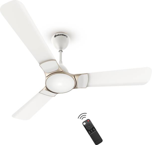 Atomberg Erica Nuvo | Award Winning Designer Fan | High Air Delivery | 5 Star 1200 mm 3 Blade Ceiling Fan (BLDC Motor with Remote | Snow White | Pack of 1)