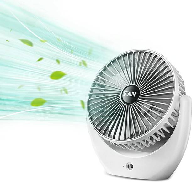 YOZO Table fan Powerful Rechargeable with LED Light Table Fan for Home, Office Desk Mini Desk Fan Portable 3 Speeds Wind Desktop Table Cooling Fan For Car Outdoor USB Fan, Led Light, Rechargeable Fan