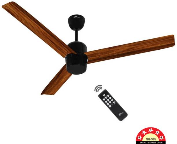 LUMINOUS Bonsai 5 Star 1200 mm Remote Controlled 3 Blade Ceiling Fan  (Mahogany, Pack of 1)