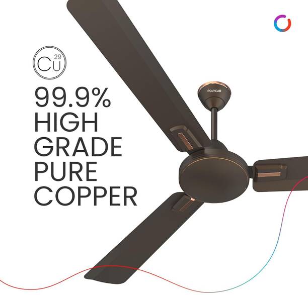Polycab Vital Plus 1 Star 1200 mm Anti Dust 3 Blade Ceiling Fan  (Jaco Bean, Pack of 1)