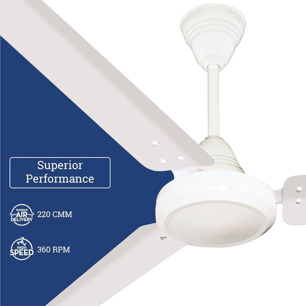 Crompton Energion Riviera 1200mm (48 inch) BLDC High Speed 5S 32W Energy Efficient 5 Star 1200 mm 3 Blade Ceiling Fan  (White, Pack of 1)