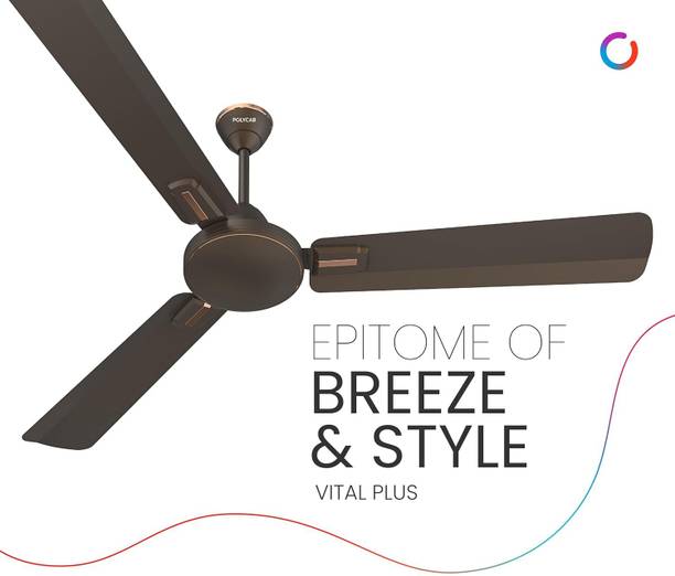 Polycab Vital Plus 1 Star 1200 mm Anti Dust 3 Blade Ceiling Fan  (Jaco Bean, Pack of 1)