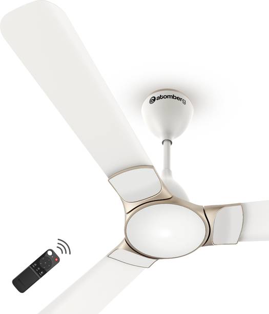 Atomberg Erica Nuvo | Award Winning Designer Fan | High Air Delivery | 5 Star 1200 mm 3 Blade Ceiling Fan  (BLDC Motor with Remote | Snow White | Pack of 1)