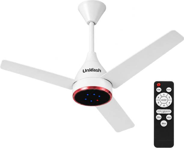 unleash Spear 1200 mm BLDC Ceiling Fan 5 Star with Remote Control High Speed Ceiling Fan with 3 Year Warranty BLDC Motor with Remote, Energy Saving, High Air Delivery, Underlight, Silent Operation 1200 mm Ceiling Fan