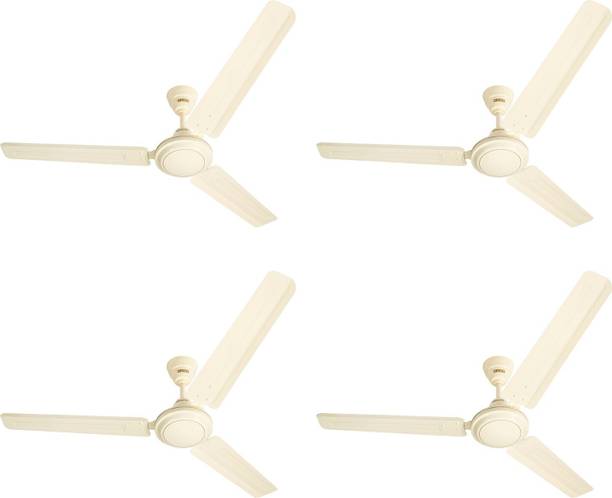 USHA CF 1200MM RACER RICH IVORY W/O REG Pack of 4 with 1 Year Warranty 1200 mm Ceiling Fan