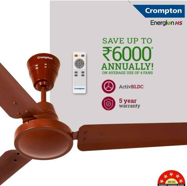 Crompton Crompton Energion HS 1200mm BLDC Fan With Remote Controle 5 Star 1200 mm 3 Blade Ceiling Fan