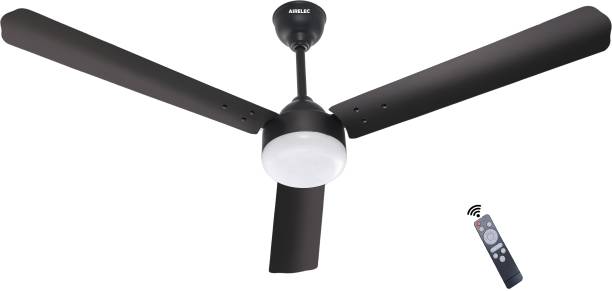 AIRELEC Gloria Stylo 28W with Remote Smoke Brown 5 Star 1200 mm BLDC Motor with Remote 3 Blade Ceiling Fan