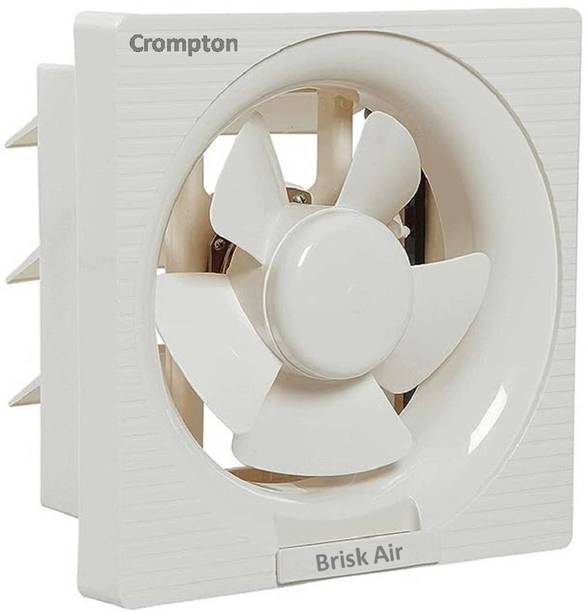 Crompton BRISK AIR NOISELESS AUTOMATIC SHUTTERS 100% COPPER HIGH SPEED HEAVY DUTY8 5 Star 200 mm Silent Operation 6 Blade Exhaust Fan (Pearl White Super Silent Automatic…