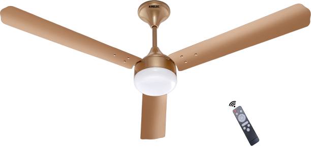 AIRELEC Gloria Stylo 28W with Remote Golden 5 Star 1200 mm BLDC Motor with Remote 3 Blade Ceiling Fan
