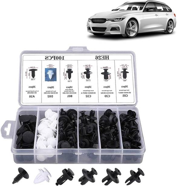 CAREOPETA Car Bumper Clip Set Push Pin Rivet Fasteners for Door, Trim & Fender 100 PCS Fastener