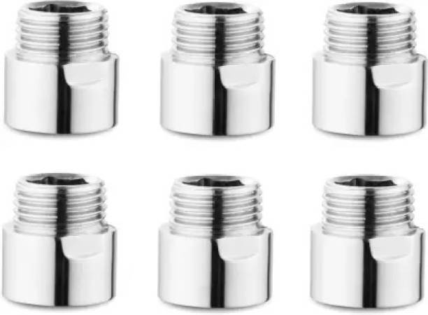 NEELKUND Stainless Steel Extension Nipple 1Inch - (Pack Of 6) Faucet Mount