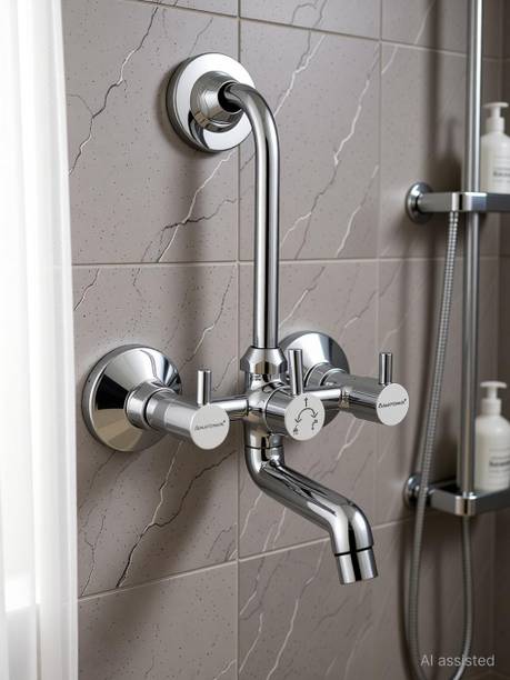 ANATOMIX Wall Mixer 3 in 1 Hot and Cold Mixer Provision for Over Head Shower OREO Wall Mixer Faucet