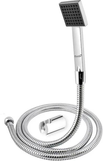 प्रेस्टीज Square Hand Shower Telephonic with 1mtr SS Shower Tube and Wall Hook Shower Head शावर हैड