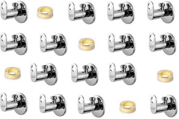 Spazio Prime Stainless Steel Angle Cock With Wall Flange& Teflon Tape Combo Pack of 15 Faucet Set