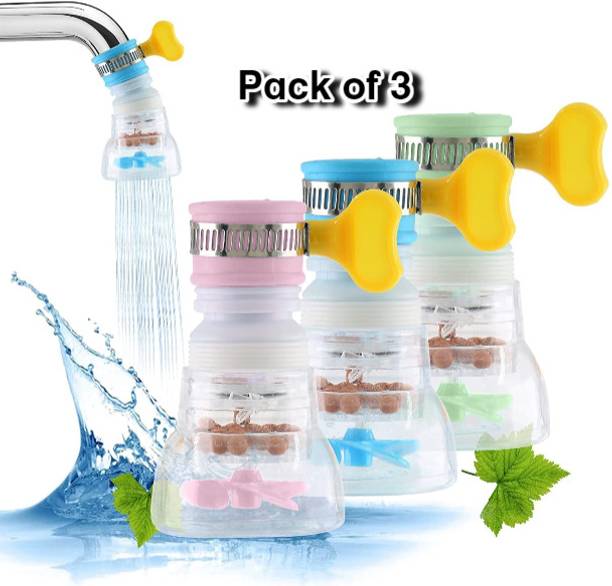 DEQTRON 3.Pack Faucet Expandable Water Tap Filter Shower Head Rotatable Nozzle Tap water filter Tap Mount Water Filter Sink Tap Faucet