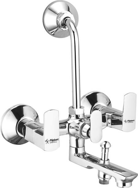 Flipkart SmartBuy FK-Cubix-Brass 3 in 1 Wall Mixer with L-Bend |Hot & Cold Water Mixer Tap Wall Mixer Faucet